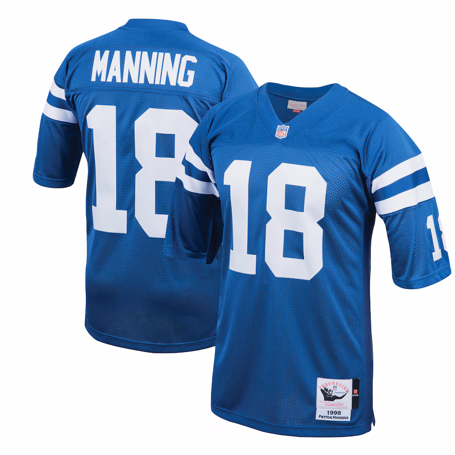 Men's Indianapolis Colts 1998 Peyton Manning Mitchell & Ness Royal Authentic Throwback Retired Player Jersey - ujerseystore