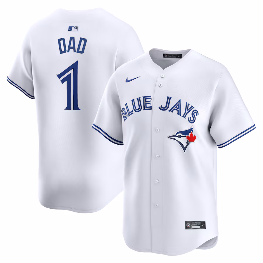 Men's Toronto Blue Jays Nike White #1 Dad Home Limited Jersey - ujerseystore