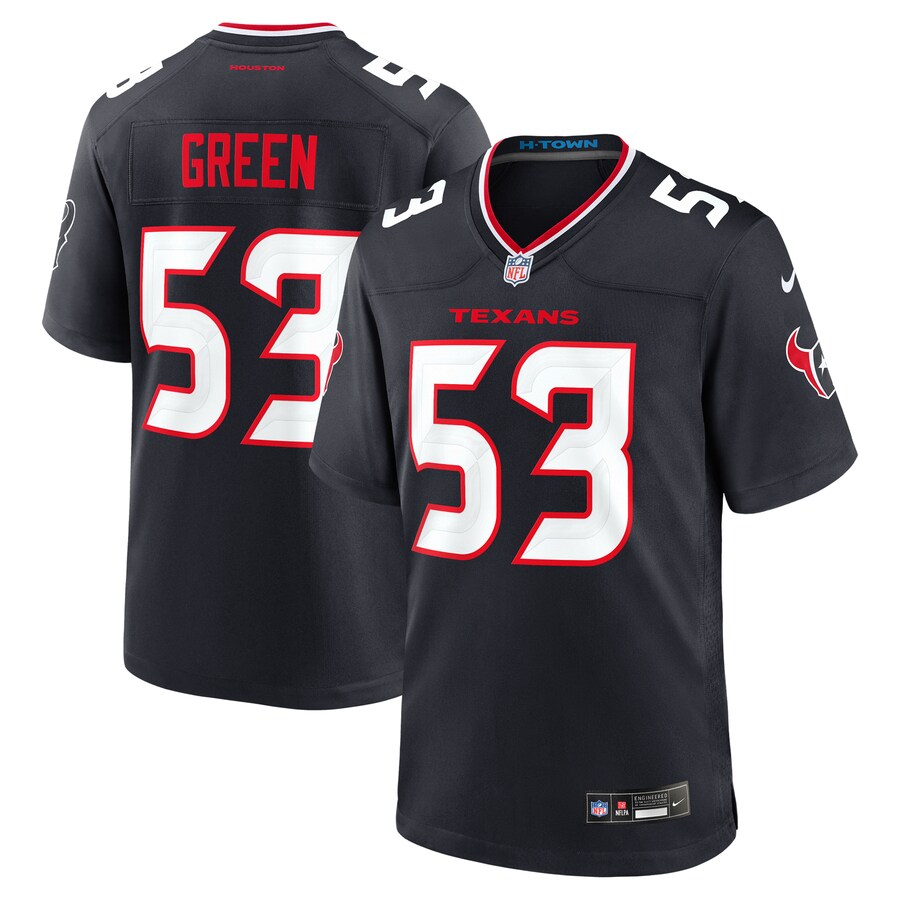 Men's Houston Texans Kendrick Green Nike Navy Team Game Jersey - ujerseystore