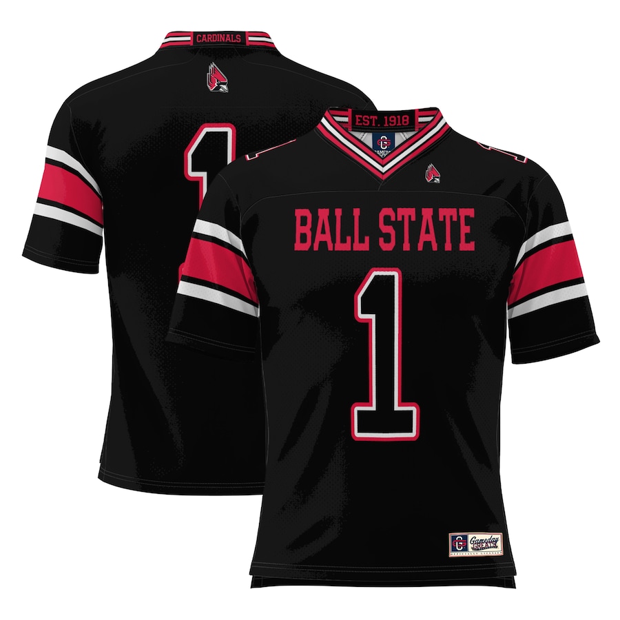 #1 Ball State Cardinals GameDay Greats Football Jersey - Black - ujerseystore