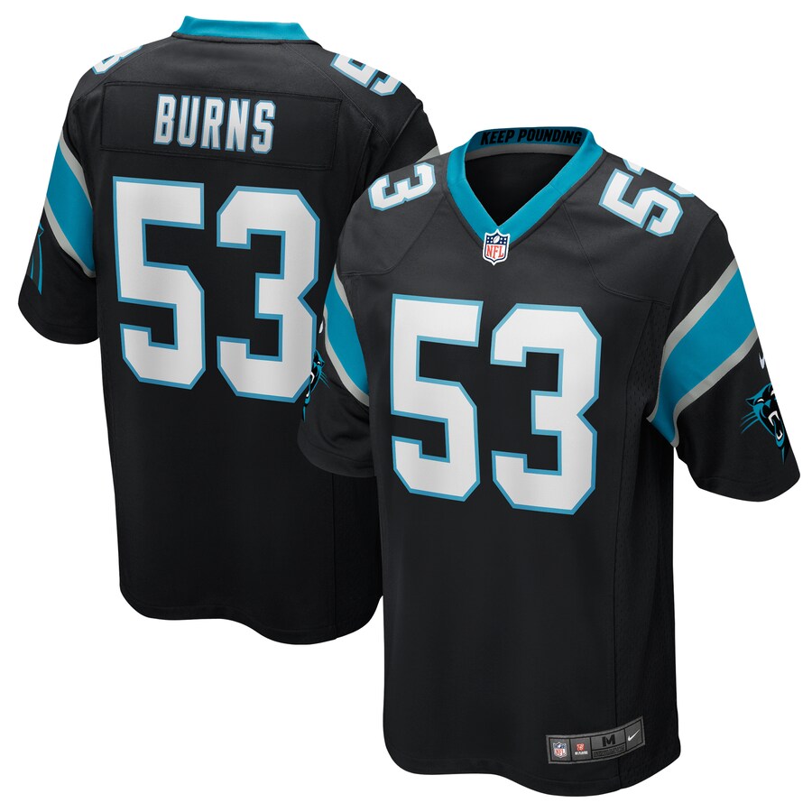 Men's Carolina Panthers Brian Burns Nike Black Game Jersey - ujerseystore