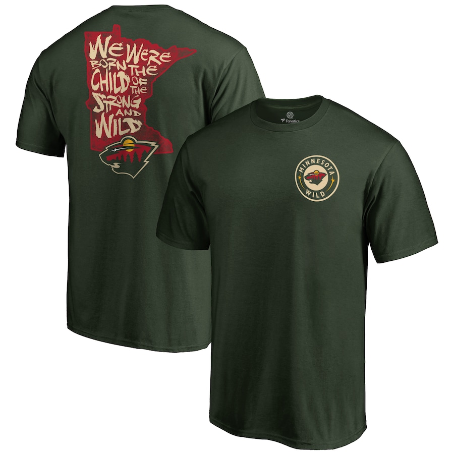 Men's Minnesota Wild Green Hometown Collection State Chant T-Shirt - ujerseystore