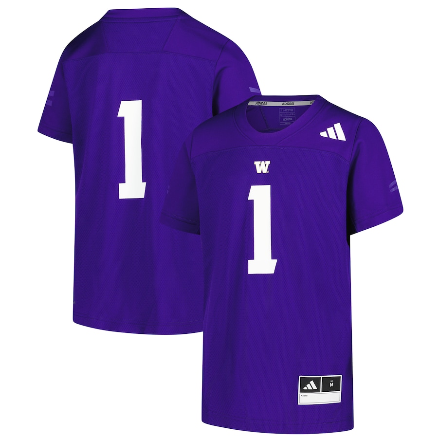 Youth adidas #1 Purple Washington Huskies Replica Jersey - ujerseystore