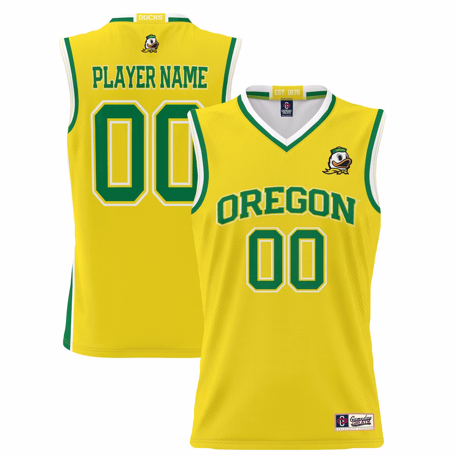 Oregon Ducks GameDay Greats Youth NIL Pick-A-Player Lightweight Basketball Jersey - Yellow - ujerseystore