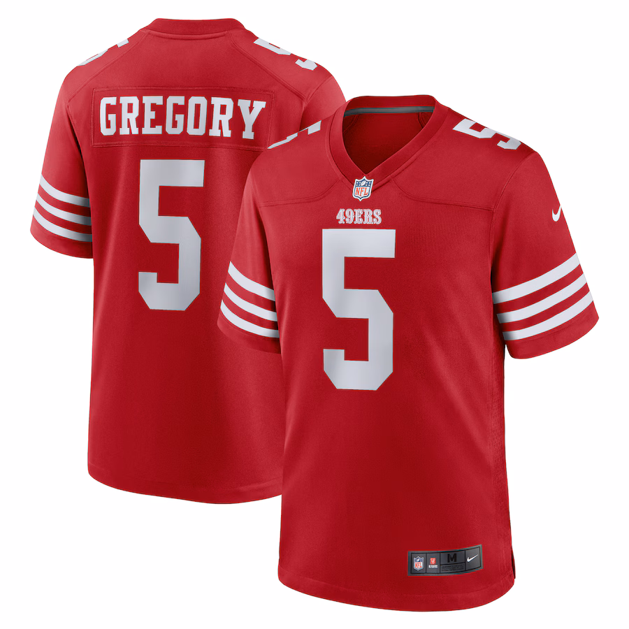Men's San Francisco 49ers Randy Gregory Nike  Scarlet  Game Jersey - ujerseystore