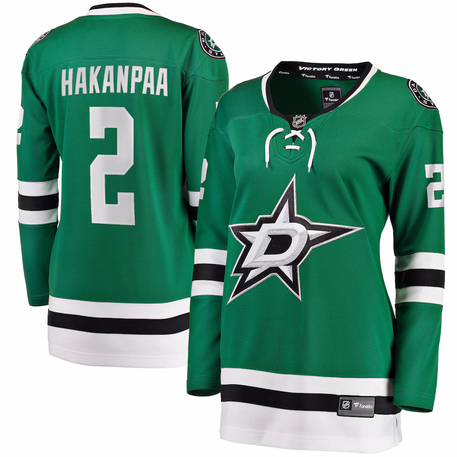 Women's Dallas Stars Jani Hakanpaa Fanatics Kelly Green Home Breakaway Player Jersey - ujerseystore