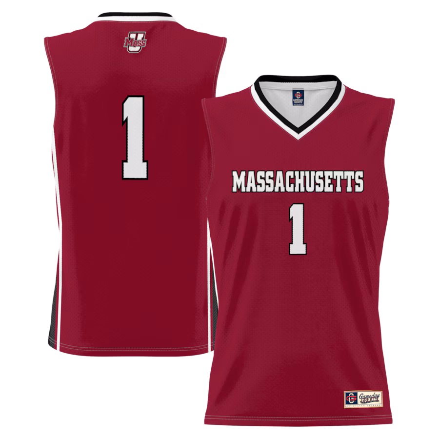 Men's GameDay Greats #1 Maroon UMass Minutemen Lightweight Basketball Jersey - ujerseystore