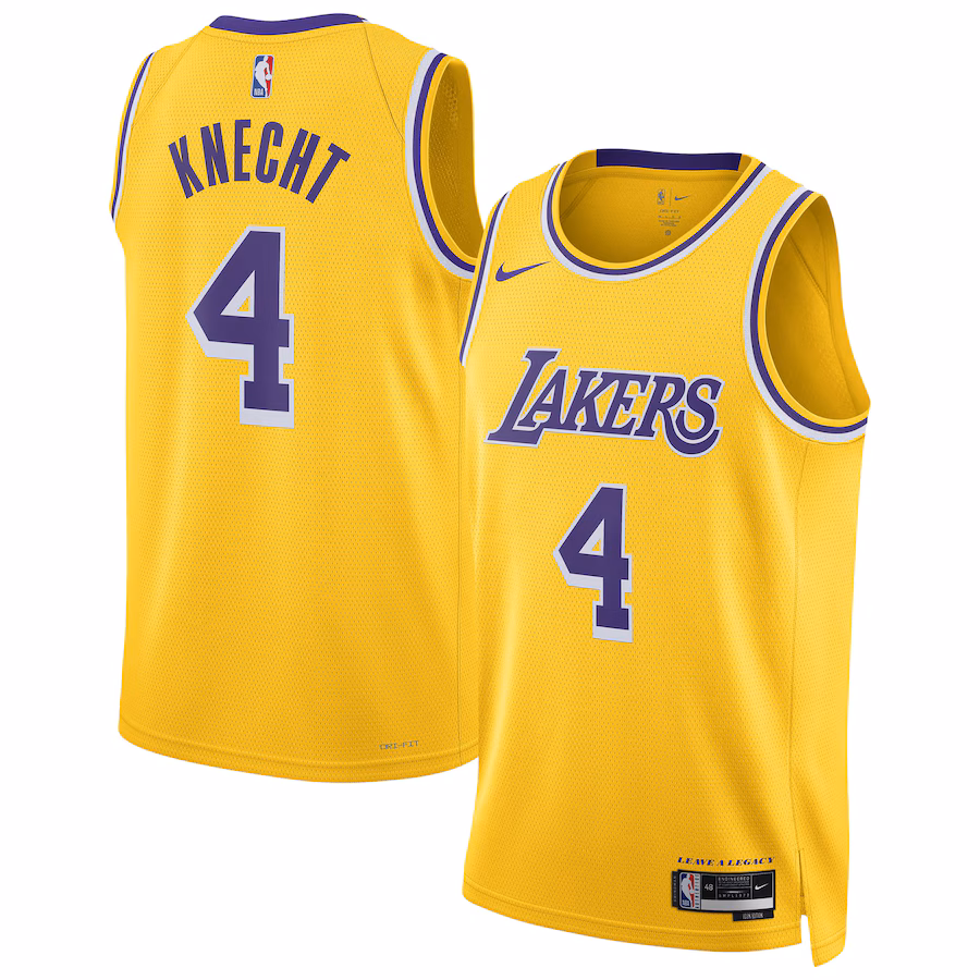 Unisex Los Angeles Lakers Dalton Knecht Nike Gold Swingman Jersey - ujerseystore