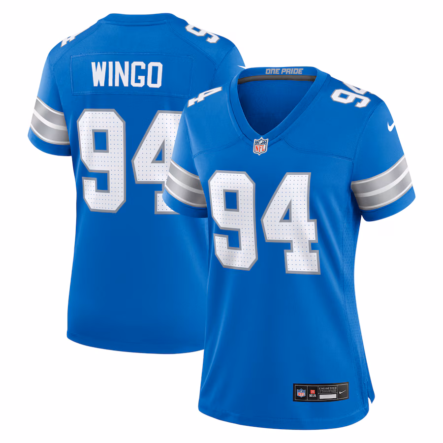 Women's Detroit Lions Mekhi Wingo Nike  Blue Team Game Jersey - ujerseystore