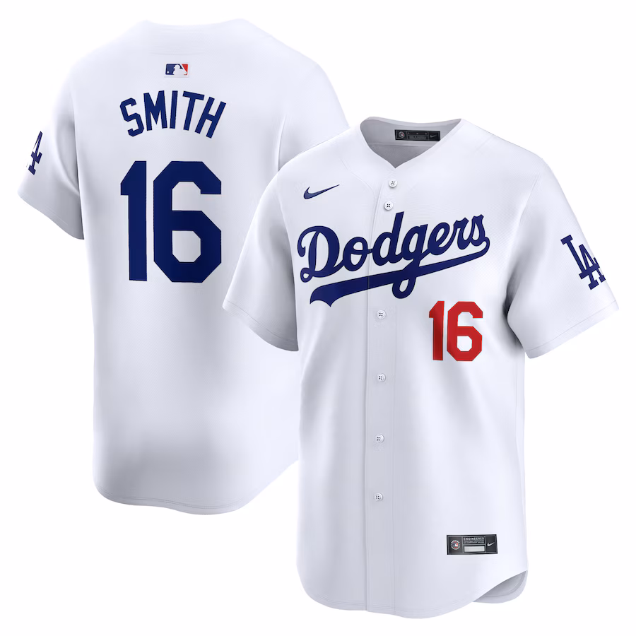 Men's Los Angeles Dodgers Will Smith Nike White Home Limited Player Jersey - ujerseystore