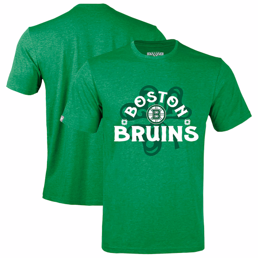 Men's Boston Bruins Levelwear Green St. Patrick's Day Richmond Shamrock T-Shirt - ujerseystore