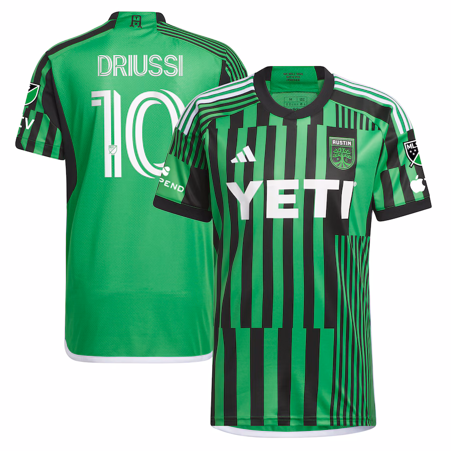 Men's Austin FC Sebastián Driussi adidas Green 2023 Las Voces Kit Authentic Jersey - ujerseystore