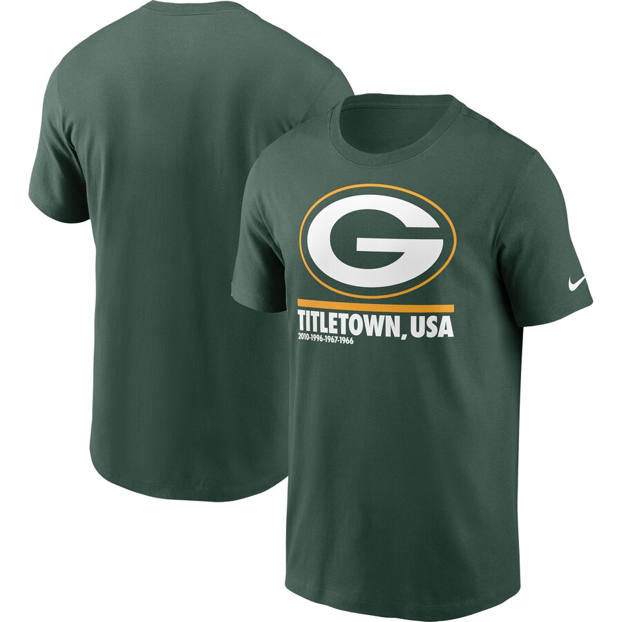 Men's Green Bay Packers Nike Green Hometown Collection Title Town T-Shirt - ujerseystore