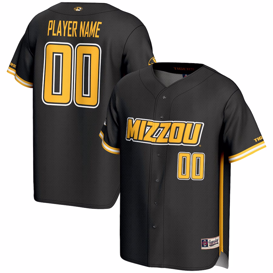 Missouri Tigers GameDay Greats NIL Pick-A-Player Lightweight Baseball Jersey - Black - ujerseystore
