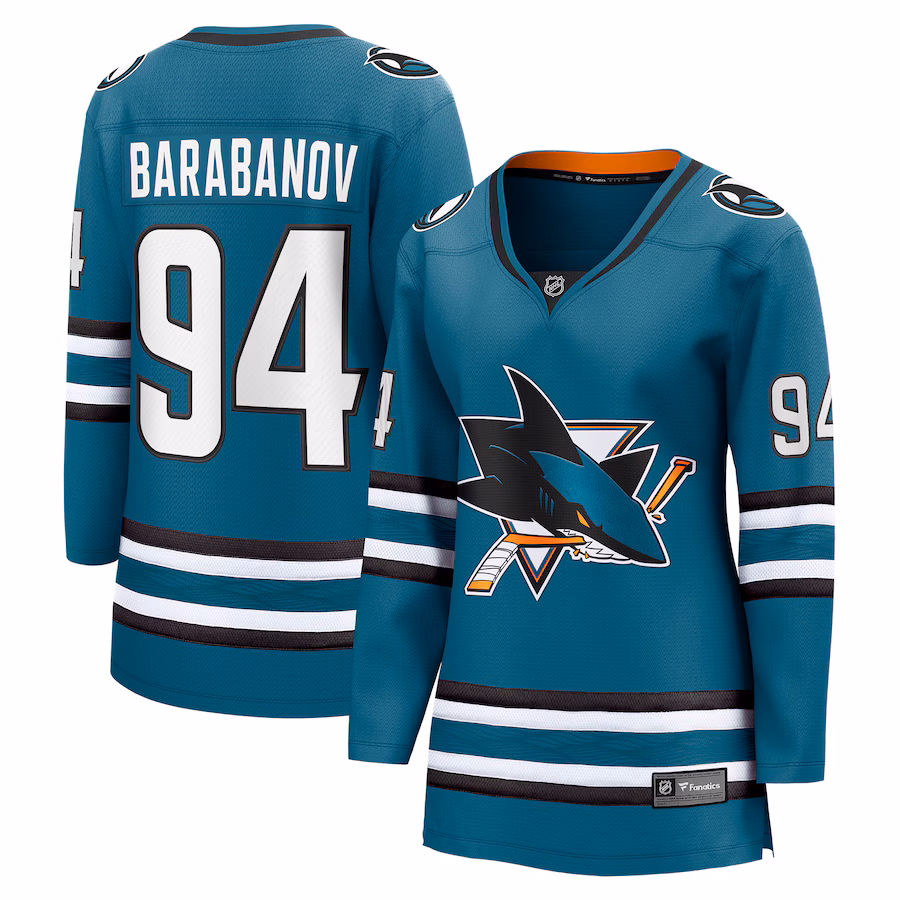 Women's San Jose Sharks Alexander Barabanov Fanatics Teal Home Breakaway Player Jersey - ujerseystore