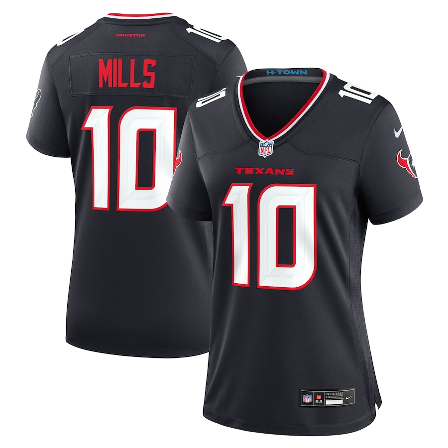 Women's Houston Texans Davis Mills Nike Navy Team Game Jersey - ujerseystore
