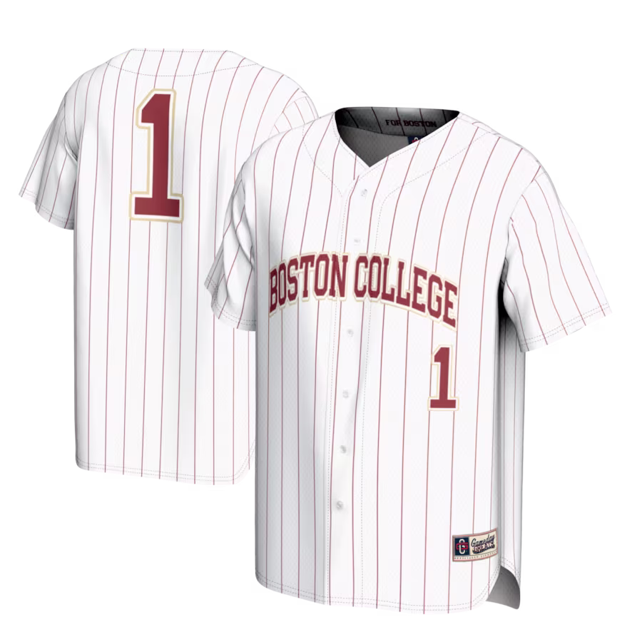 #1 Boston College Eagles GameDay Greats Youth Lightweight Baseball Fashion Jersey - White - ujerseystore