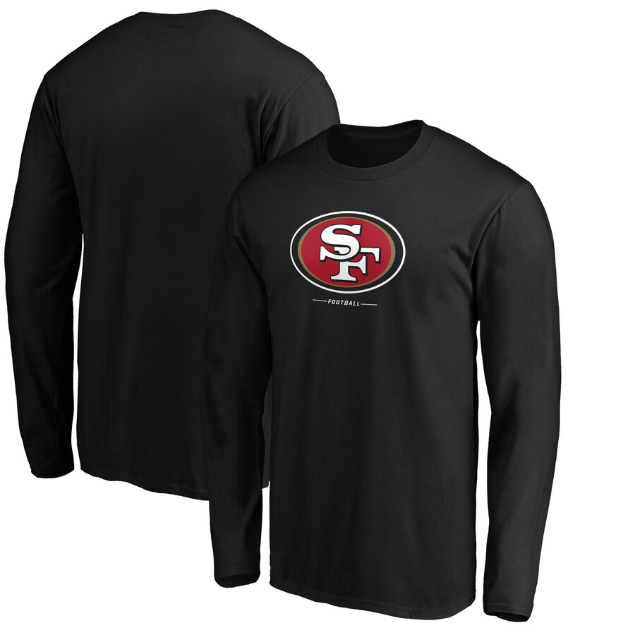 Men's San Francisco 49ers Black Team Lockup Long Sleeve T-Shirt - ujerseystore