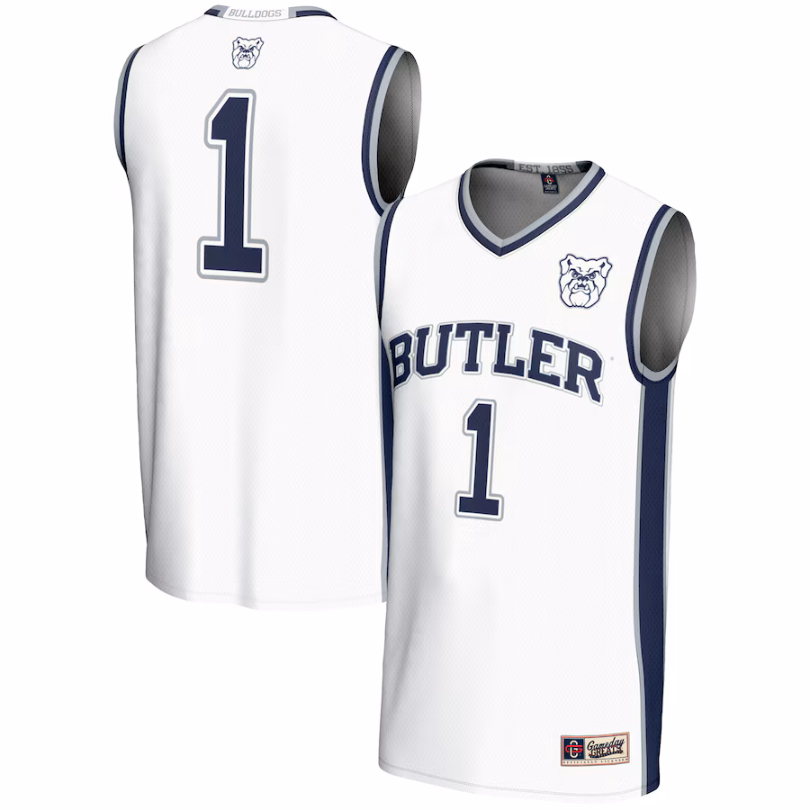 Men's GameDay Greats #1  White Butler Bulldogs  Lightweight Basketball Jersey - ujerseystore