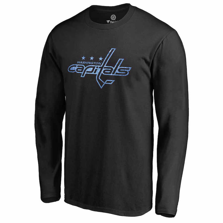 Men's Washington Capitals Black Pond Hockey Long Sleeve T-Shirt - ujerseystore