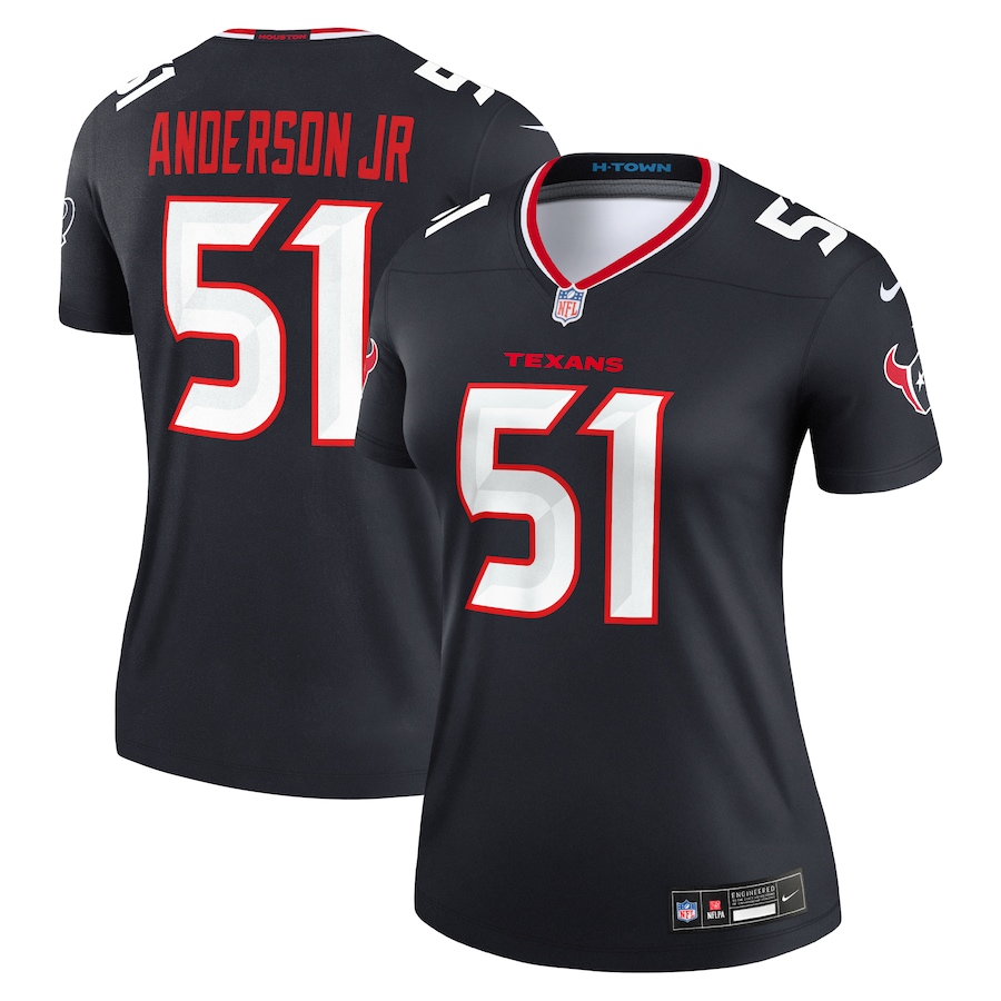 Women's Houston Texans Will Anderson Jr. Nike Navy Legend Player Performance Top - ujerseystore
