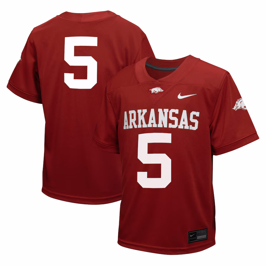 Youth Nike #5 Cardinal Arkansas Razorbacks Untouchable Football Jersey - ujerseystore