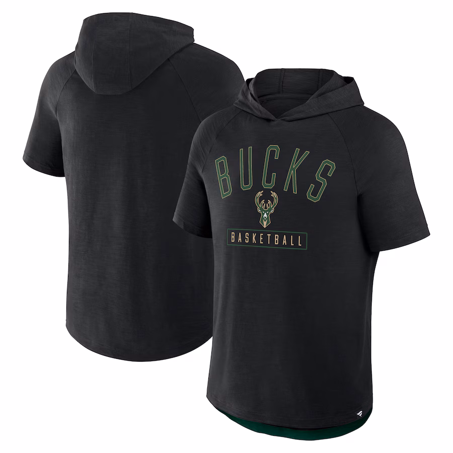 Men's Milwaukee Bucks Fanatics Black Pass Legend Hooded T-Shirt - ujerseystore