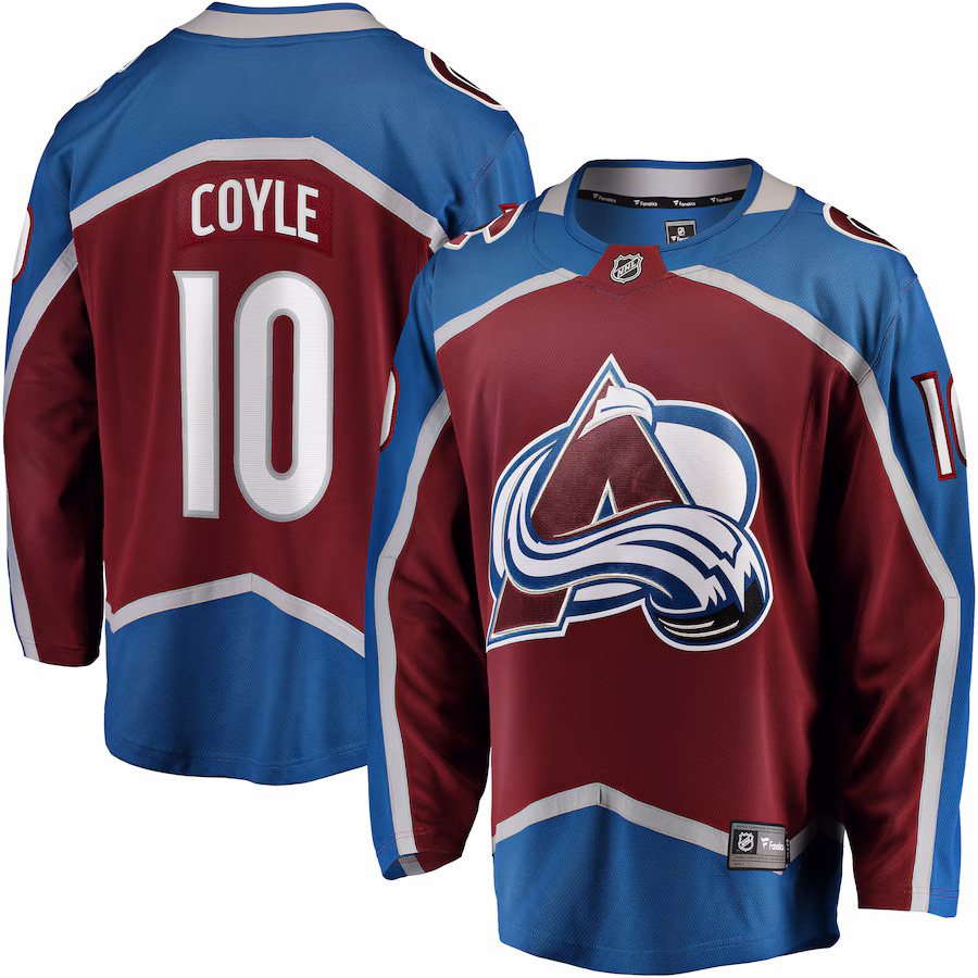Men's Colorado Avalanche Charlie Coyle Fanatics Burgundy Home Breakaway Jersey - ujerseystore