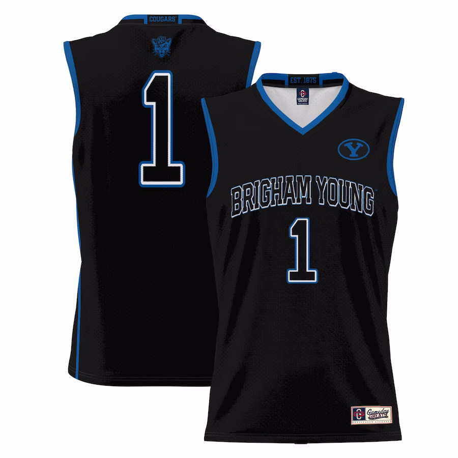 #1  BYU Cougars GameDay Greats  Lightweight Basketball Jersey - Black - ujerseystore