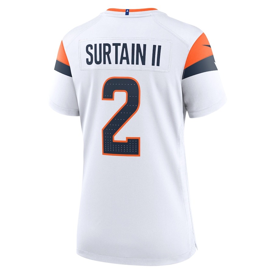 Women's Denver Broncos Patrick Surtain II Nike White Game Jersey - ujerseystore