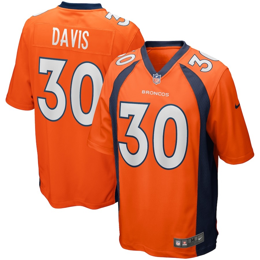Men's Denver Broncos Terrell Davis Nike Orange Game Retired Player Jersey - ujerseystore