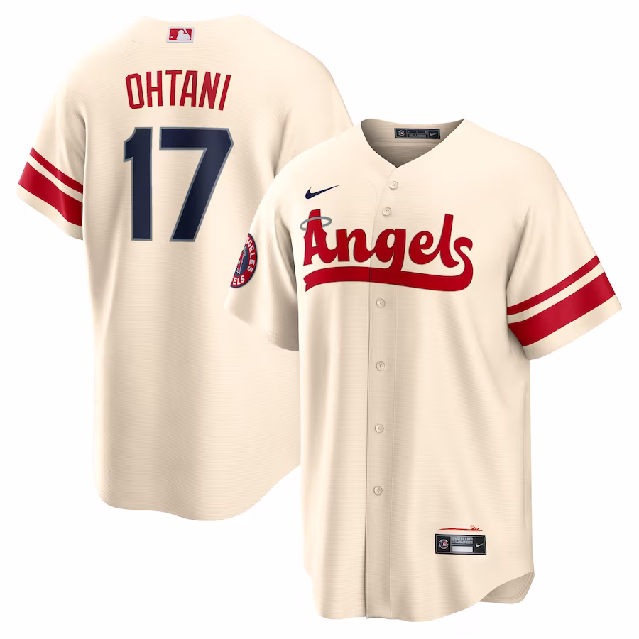 Men's Los Angeles Angels Shohei Ohtani Nike Cream City Connect Replica Player Jersey - ujerseystore
