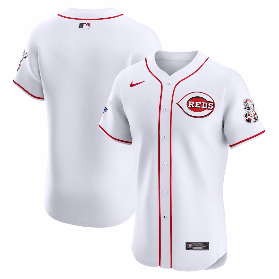 Men's Cincinnati Reds Nike White Home Elite Patch Jersey - ujerseystore