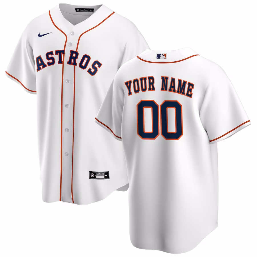 Men's Houston Astros Nike White Home Replica Custom Jersey - ujerseystore