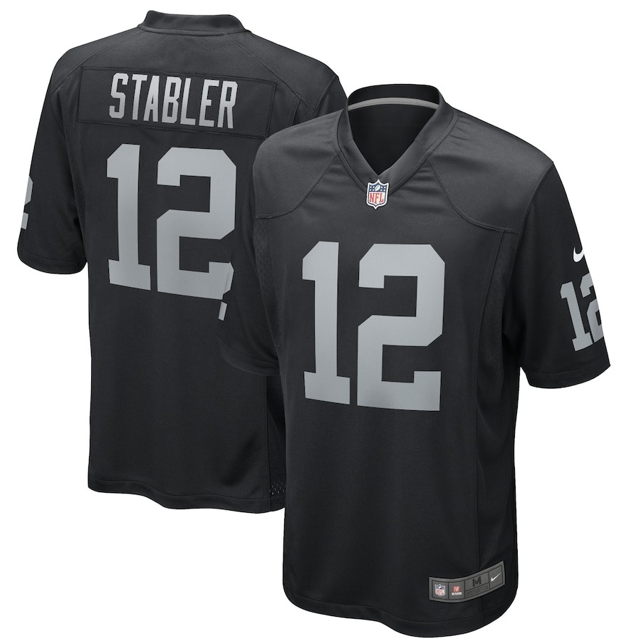 Men's Las Vegas Raiders Ken Stabler Nike Black Game Retired Player Jersey - ujerseystore