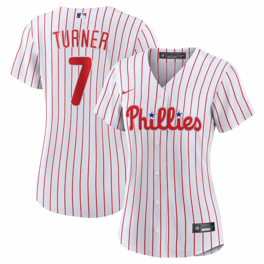 Women's Philadelphia Phillies Trea Turner Nike White Home Replica Player Jersey - ujerseystore