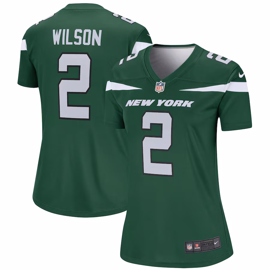 Women's New York Jets Zach Wilson Nike Green Team Legend Player Performance Top - ujerseystore