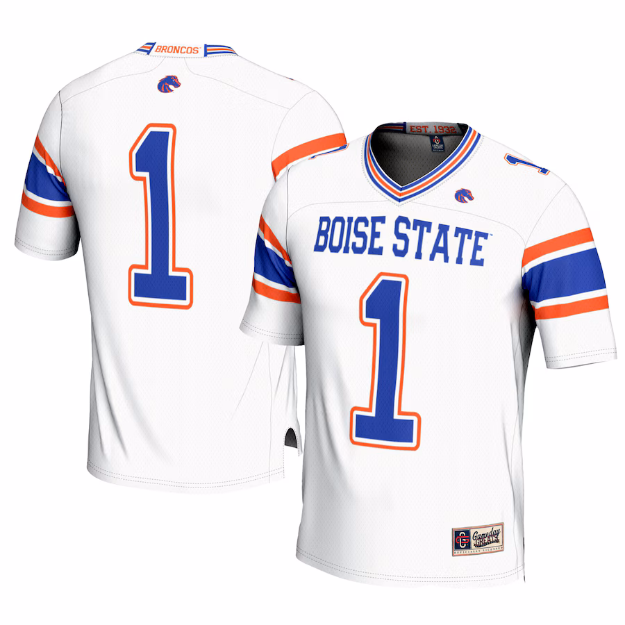 Men's GameDay Greats #1 White Boise State Broncos Football Jersey - ujerseystore