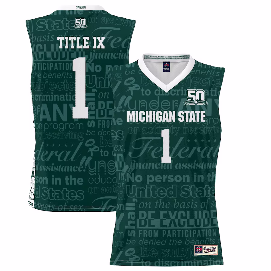 #1 Michigan State Spartans GameDay Greats 2022 Title IX Lightweight Jersey - Green - ujerseystore