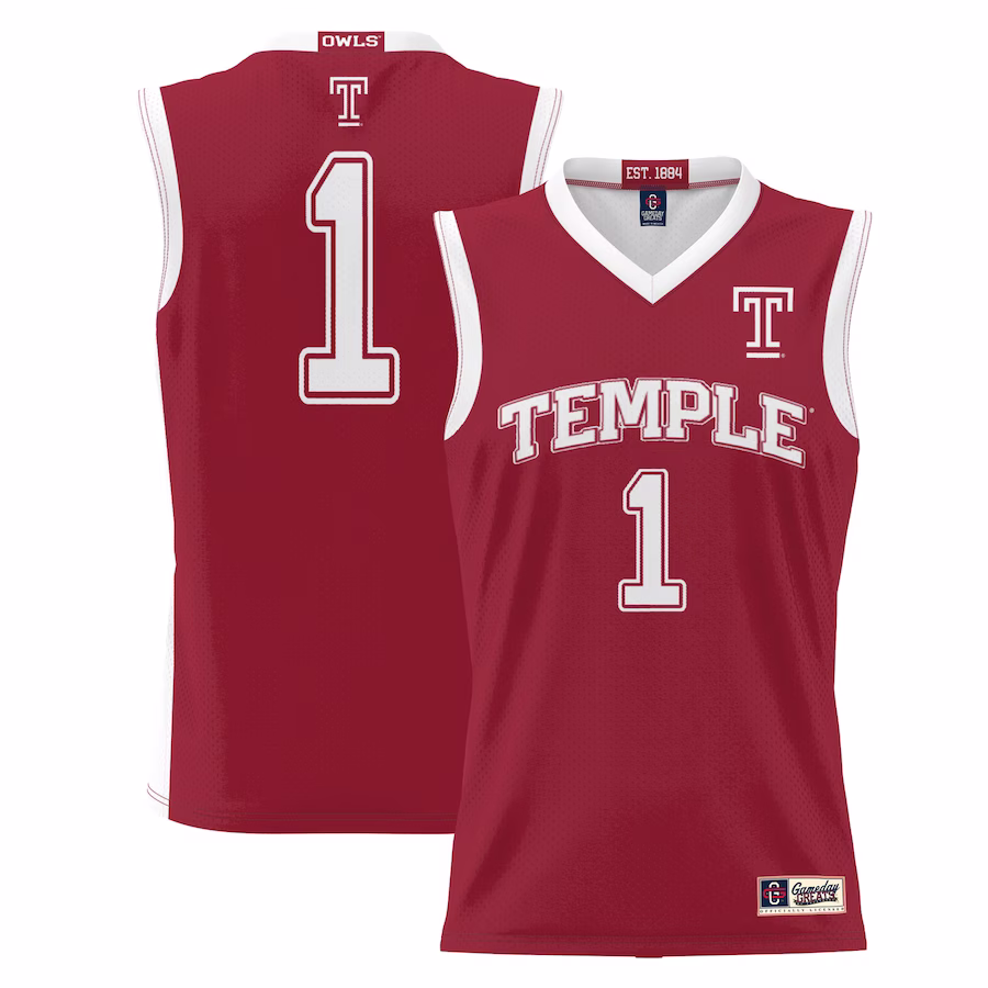 #1  Temple Owls GameDay Greats  Lightweight Basketball Jersey - Red - ujerseystore