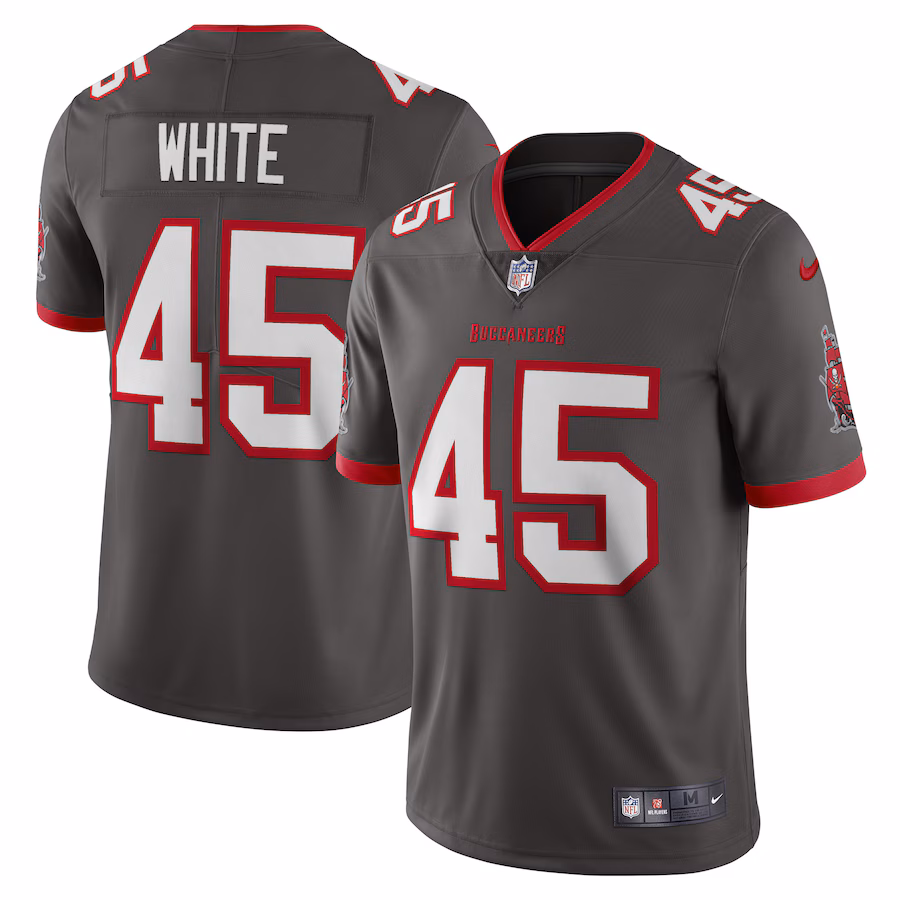 Men's Tampa Bay Buccaneers Devin White Nike Pewter Vapor Limited Jersey - ujerseystore