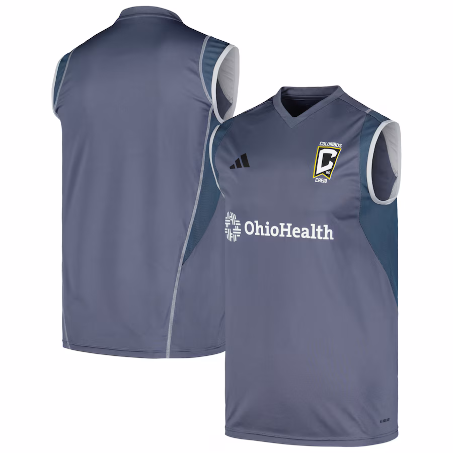 Men's Columbus Crew adidas Gray 2024 AREOREADY Sleeveless Training Jersey - ujerseystore