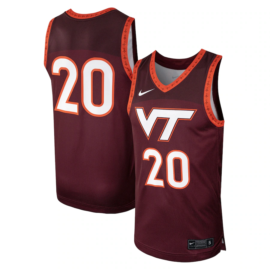 Men's Nike #20 Maroon Virginia Tech Hokies Replica Basketball Jersey - ujerseystore