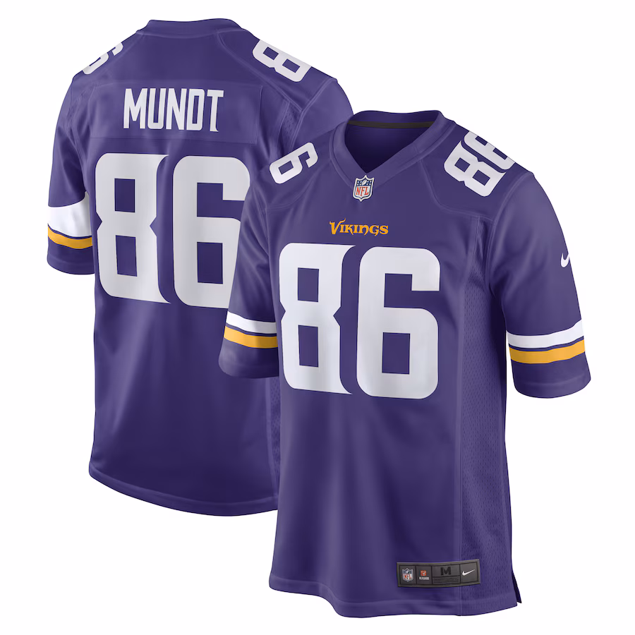 Men's Minnesota Vikings Johnny Mundt Nike Purple Game Player Jersey - ujerseystore
