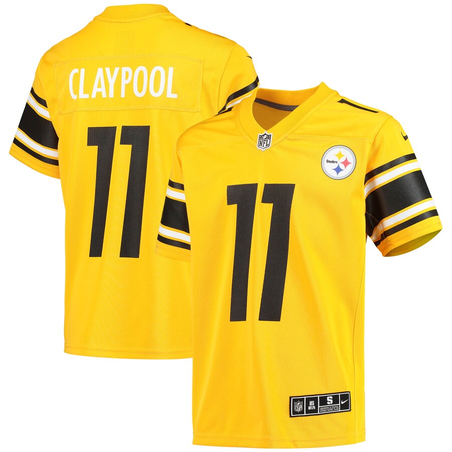 Youth Pittsburgh Steelers Chase Claypool Nike Gold Inverted Team Game Jersey - ujerseystore