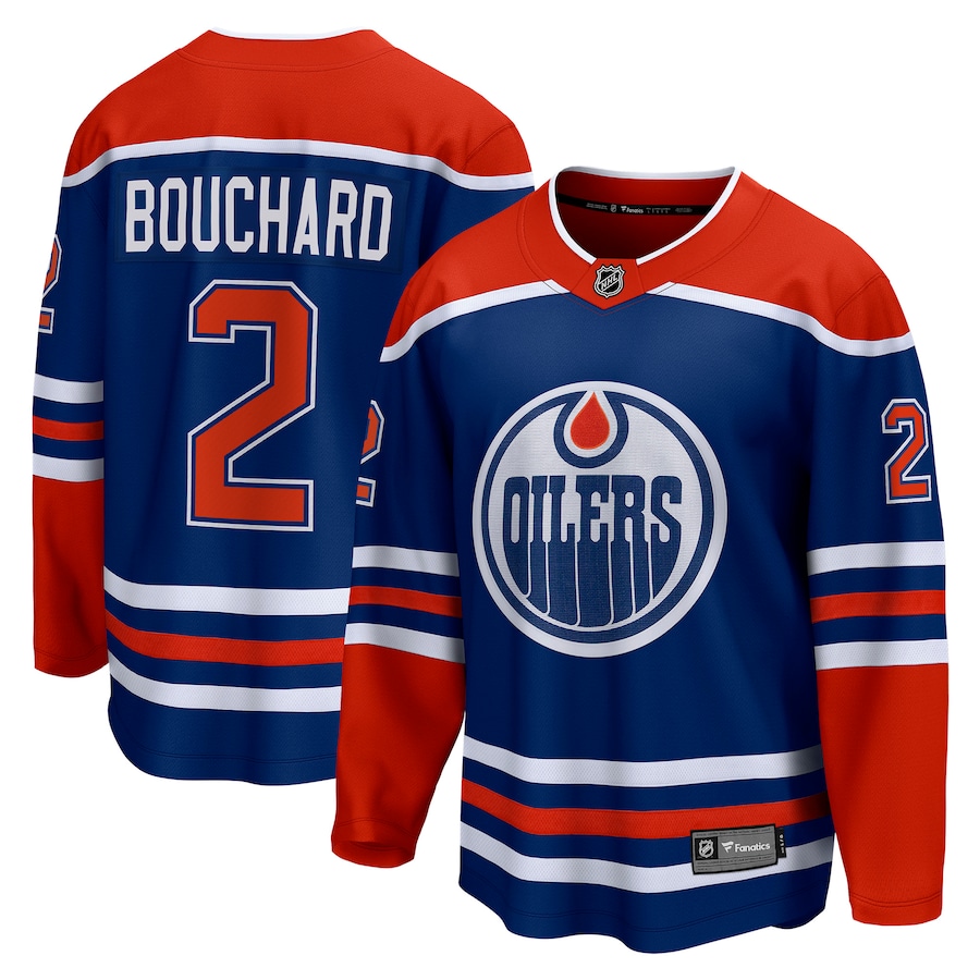 Men's Edmonton Oilers Evan Bouchard Fanatics Royal Home Breakaway Player Jersey - ujerseystore