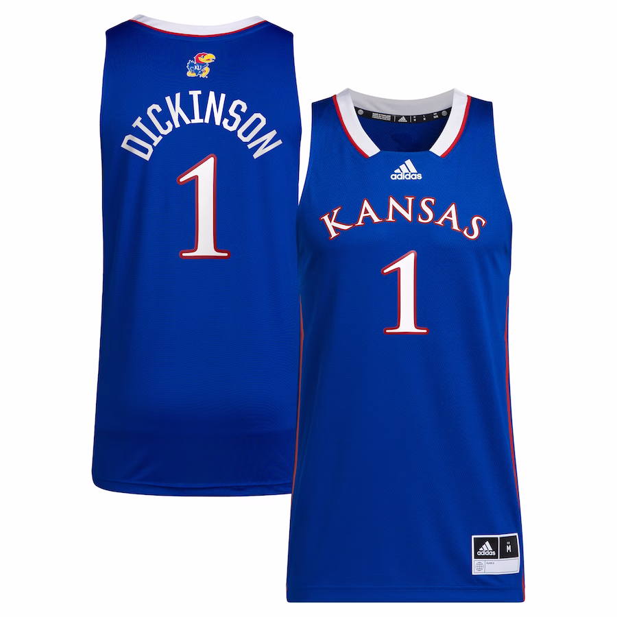 Hunter Dickinson Kansas Jayhawks adidas Unisex NIL Basketball Replica Player Jersey - Royal - ujerseystore