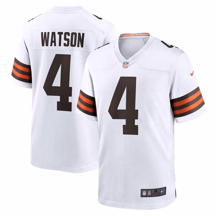 Men's Cleveland Browns Deshaun Watson Nike White Game Jersey - ujerseystore