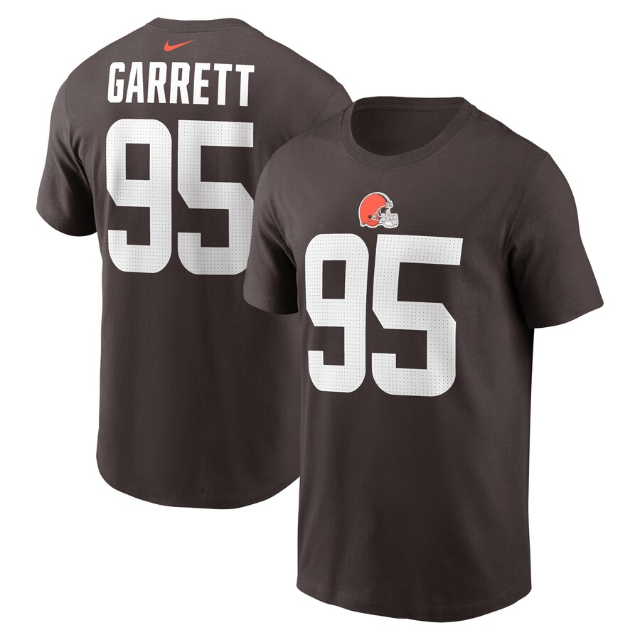 Men's Cleveland Browns Myles Garrett Nike Brown Player Name & Number T-Shirt - ujerseystore