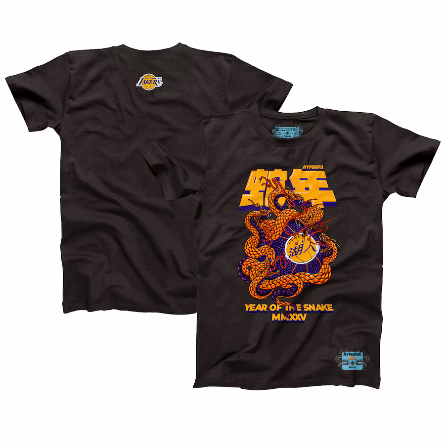 Unisex Los Angeles Lakers NBALab x Hyperfly Heather Black Year of the Snake Lunar New Year Collection T-Shirt - ujerseystore